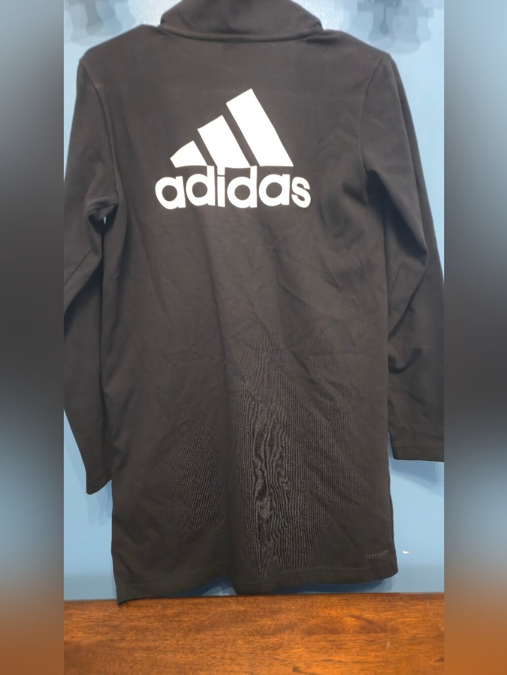adidas Black Long Sleeve Tee with White Logo on Back